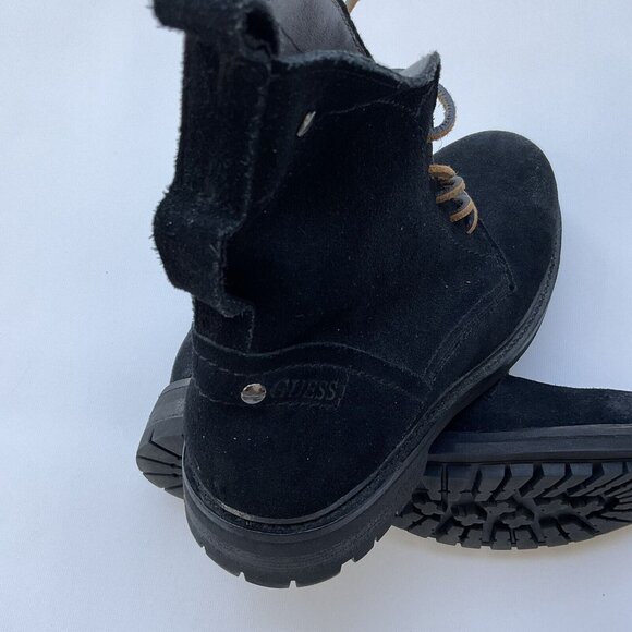 $99 G By Guess Men\'s Trenton Faux Leather And Canvas Ankle Black Boots Size 8 main image 7